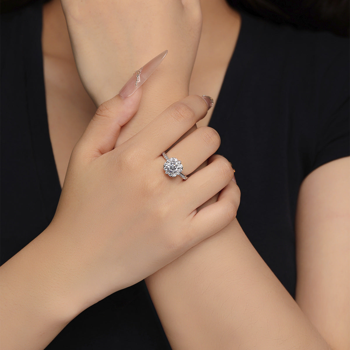 Carat Wedding S925 Sterling Silver Ring