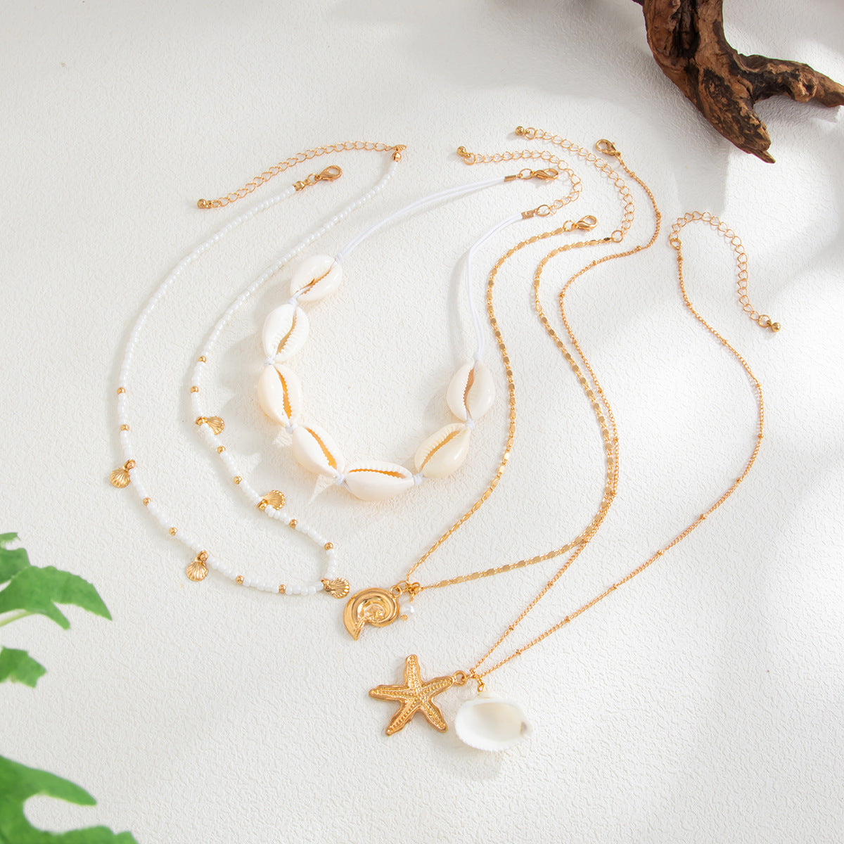 Shell & Starfish Beaded Layered Necklace