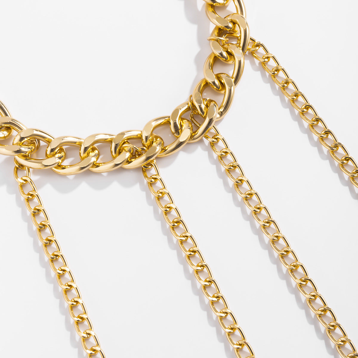 Planderful Vienna Verve Fringe Chain Necklace For Women Bold Hip Hop Geometric Statement Jewelry
