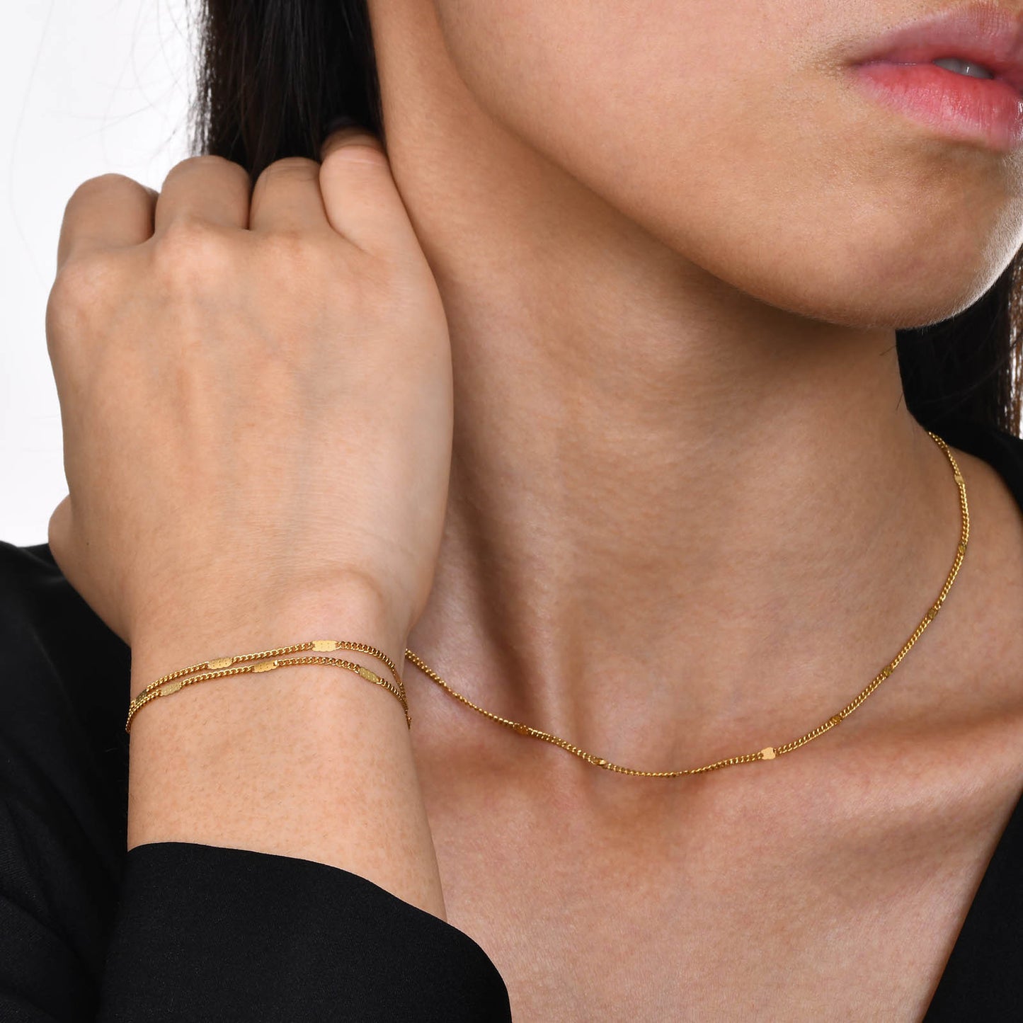 Stainless Steel Ladies Fashion Versatile Jewelry Wholesale Gold