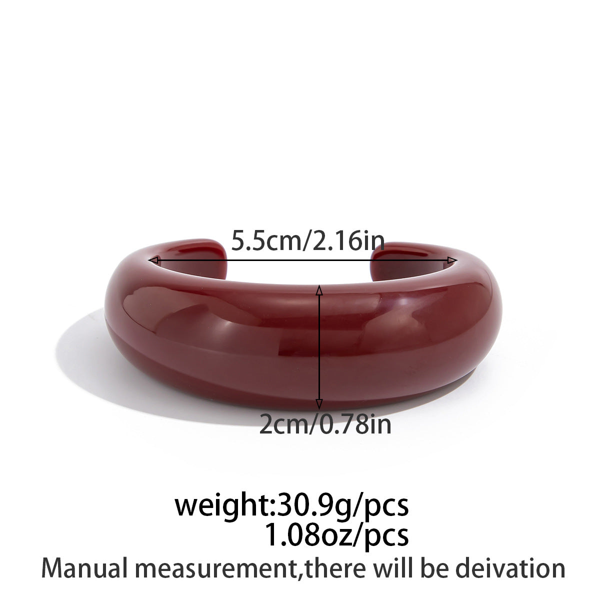 Retro Exaggerated Red Smudged Tire Wide Bracelet C-Shaped Bracelet