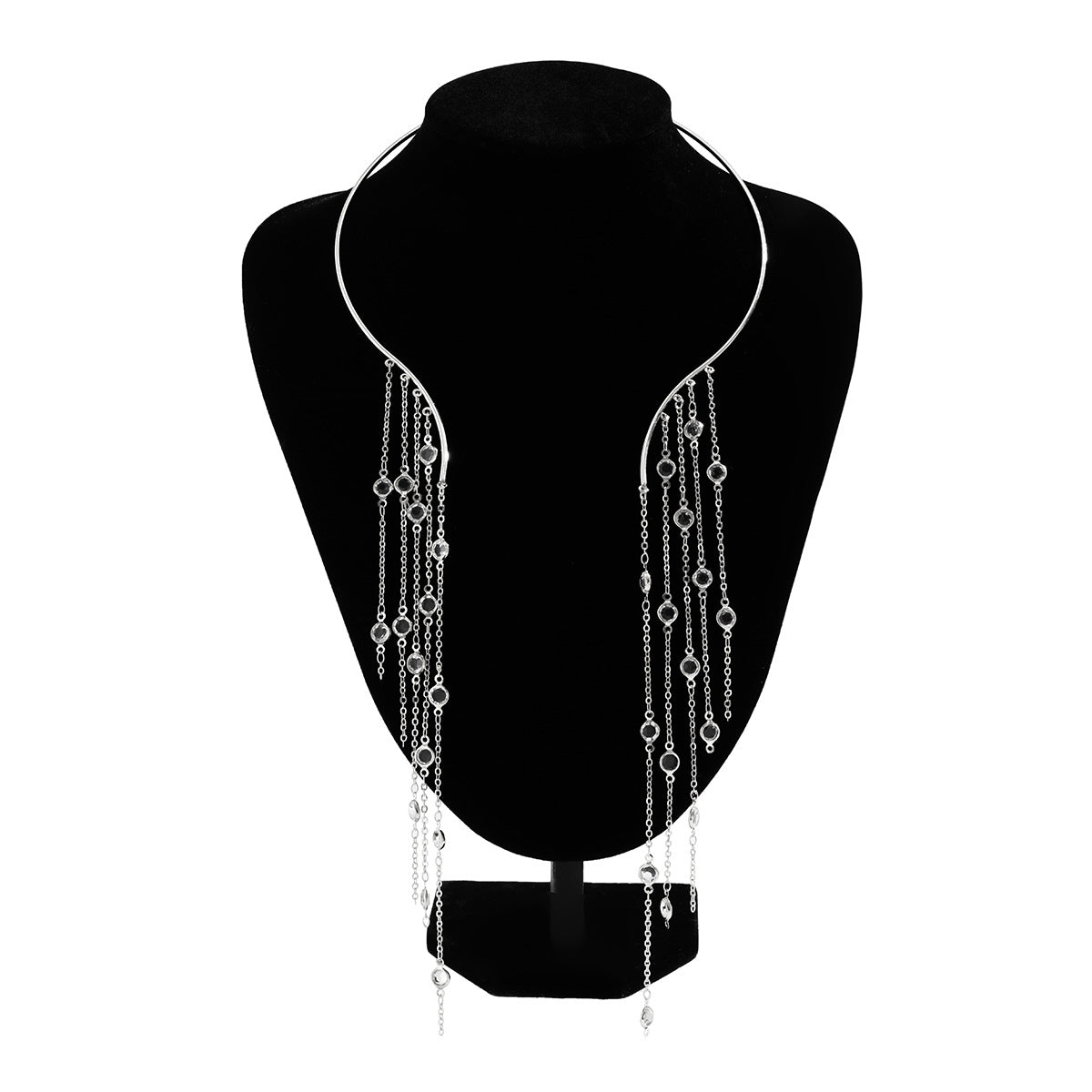 Sleek Geometric Star Pendant Choker Necklace with Unique Niche Design, Adjustable Style, Chic European and American Imitation Pearl Jewelry