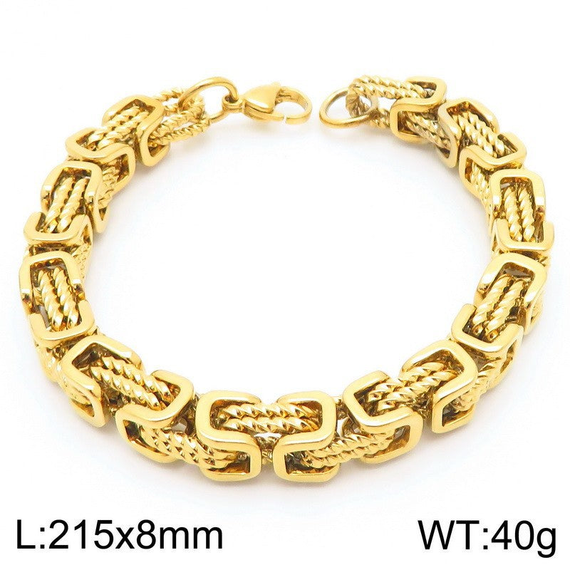 Planderful Hip Hop Personalized Mens Steel Bracelet