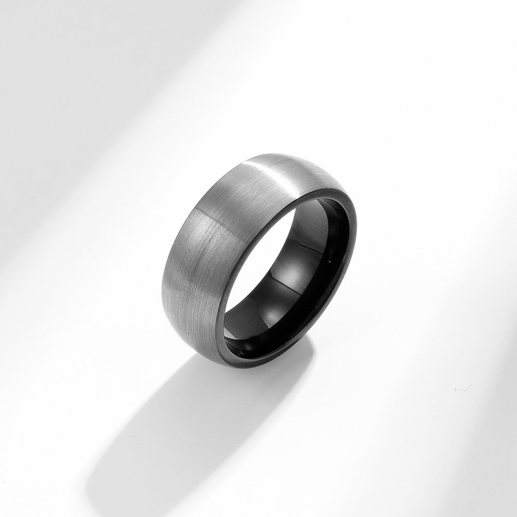Curved Sand Surface Tungsten Steel Ring for Men