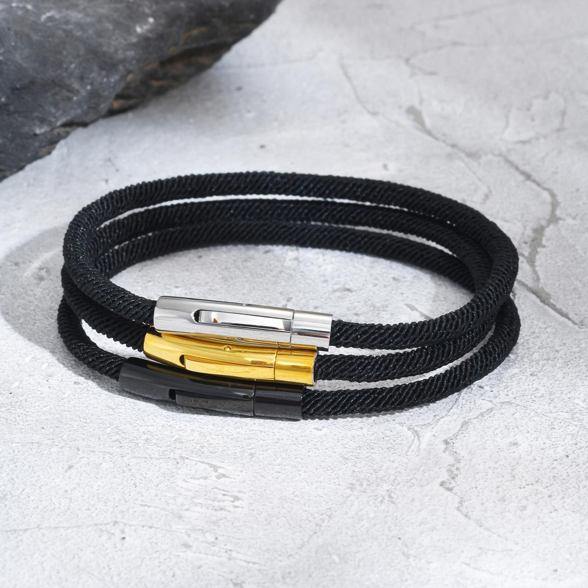 Europe America Milan Rope Stainless Steel Bracelet for Men
