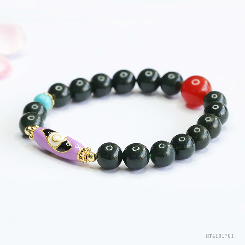 Taqing Hetian Jade & Red Agate Bracelet