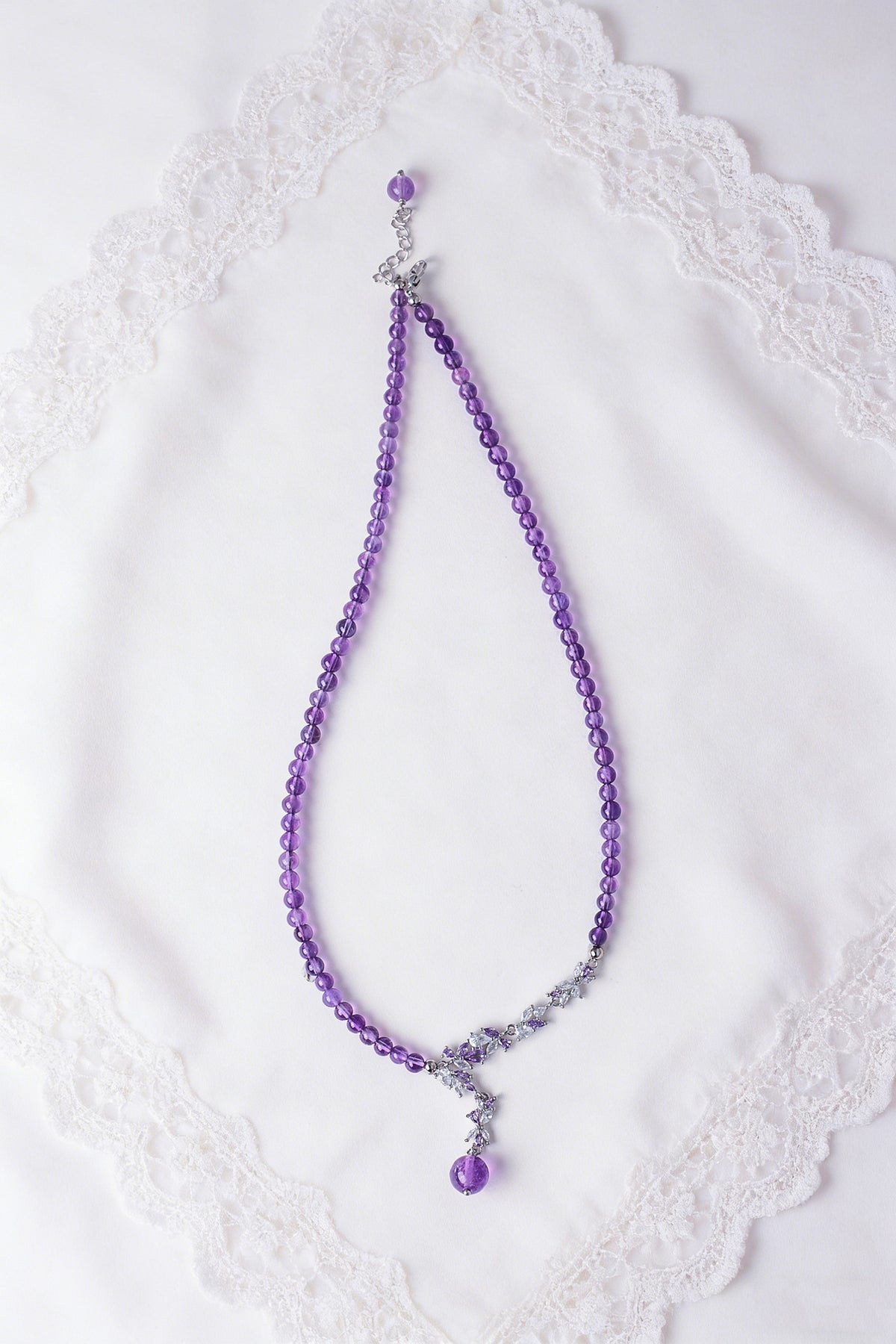 Amethyst Crystal Butterfly Necklace