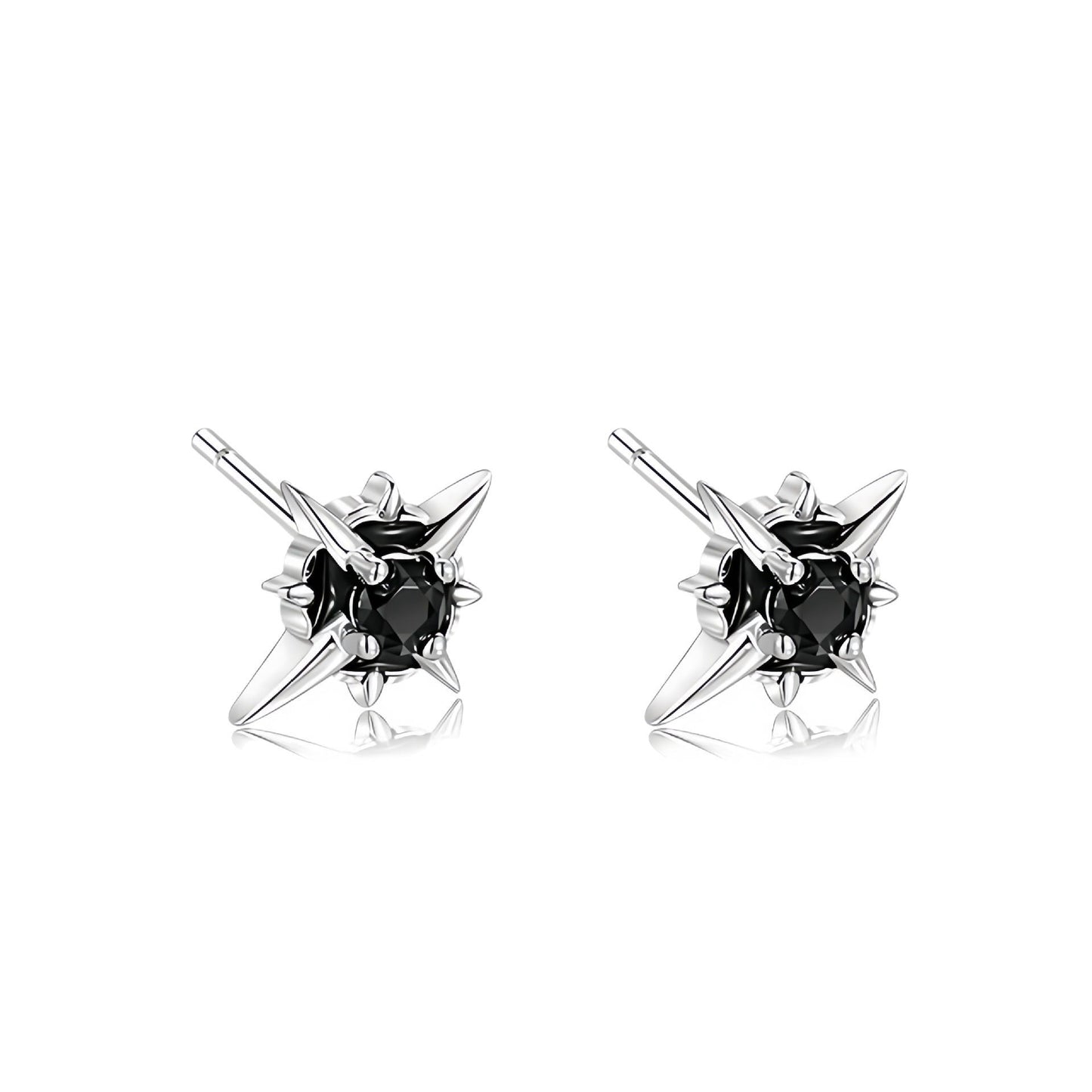 New Sterling Silver 999 Polaris Stud Earrings for Men