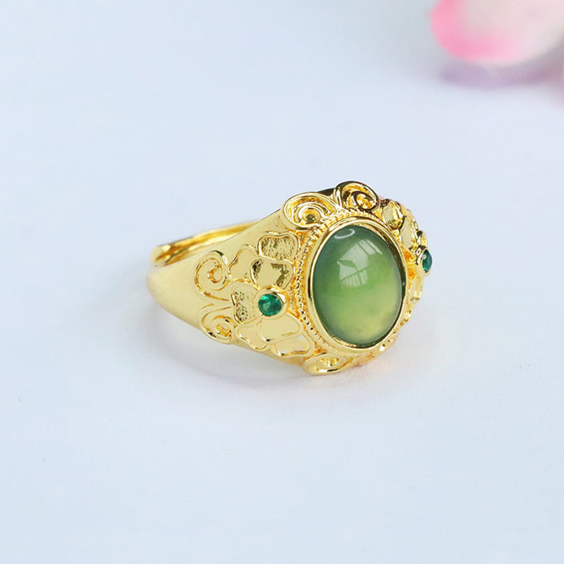 Blue-Water Jadeite Butterfly Ring