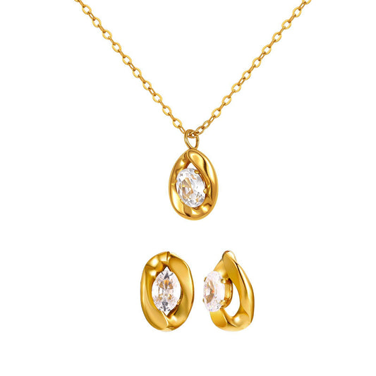 Zircon Jewelry — Stud Earrings or Necklace