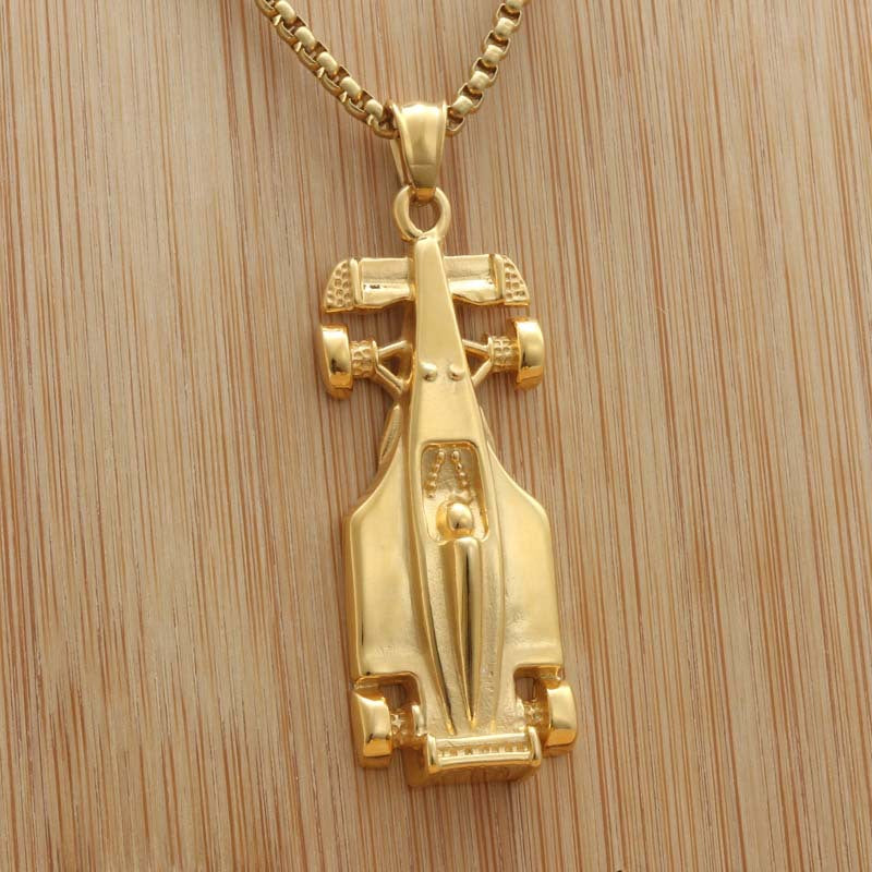 Personalized Titanium Steel Traffic Jam Pendant Necklace for Men - Retro Punk Style