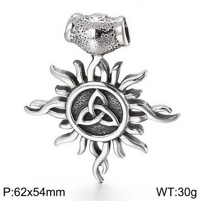 Planderful Dark Wolf Head Pendant Men Titanium Steel