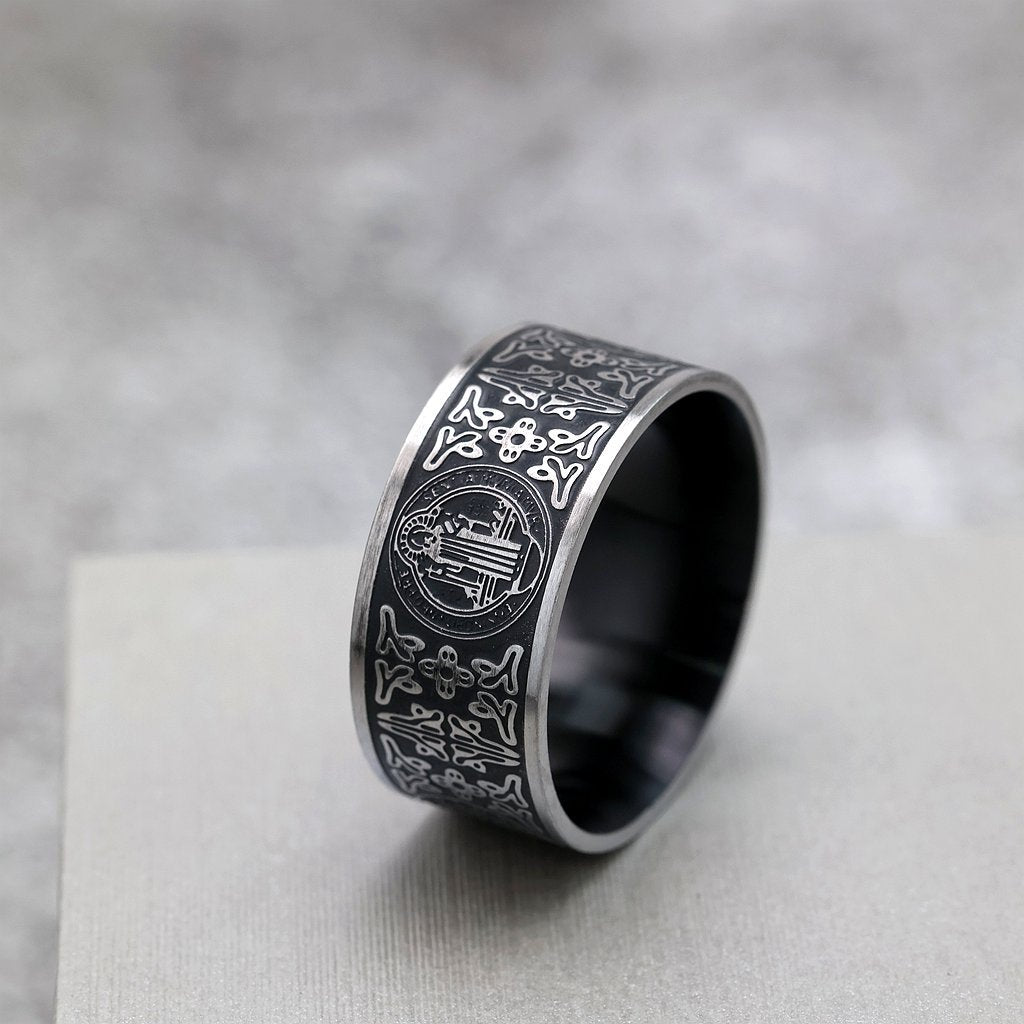 Vintage Cross Stainless Steel Men's Ring