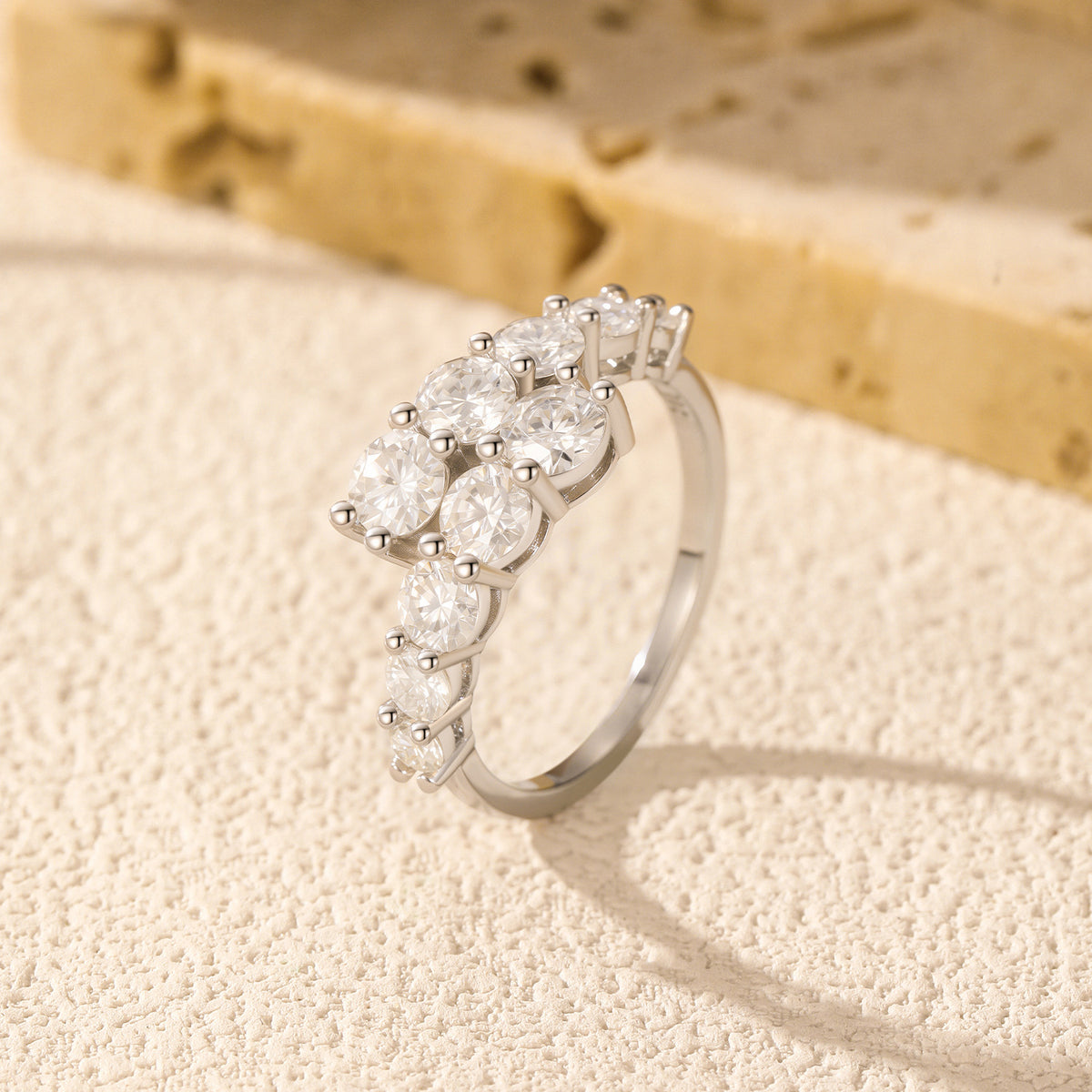 S925 Sterling Silver Moissanite Stacking Ring