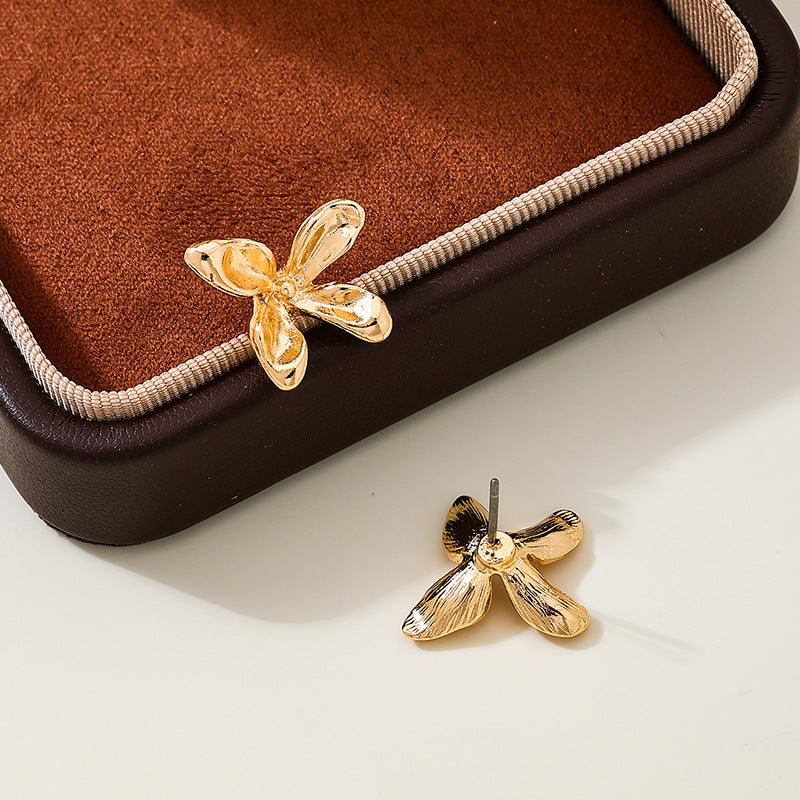 Planderful Vienna Verve Earrings – Exquisite Four-Petaled Flower Design