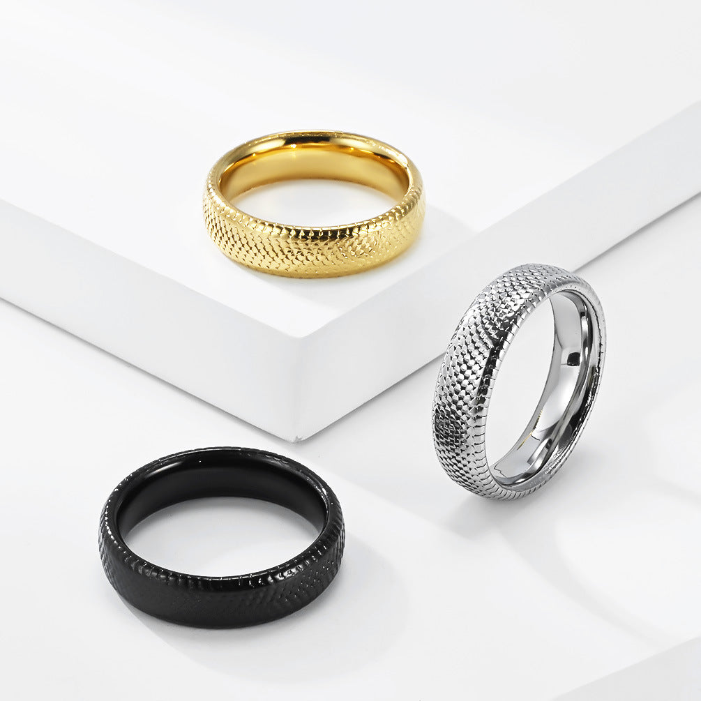 Snake Contemporary Stainless Steel Ring