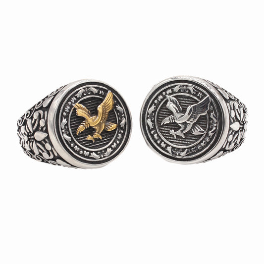 Planderful Titanium Steel Ring For Men Unisex Retro Eagle Protection Statement Everyday Genie