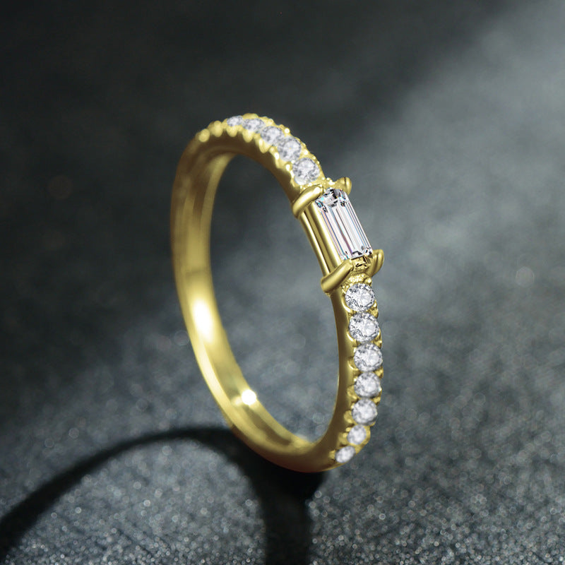 Shimmering Sterling Silver Zircon Ring - Everyday Genie Collection