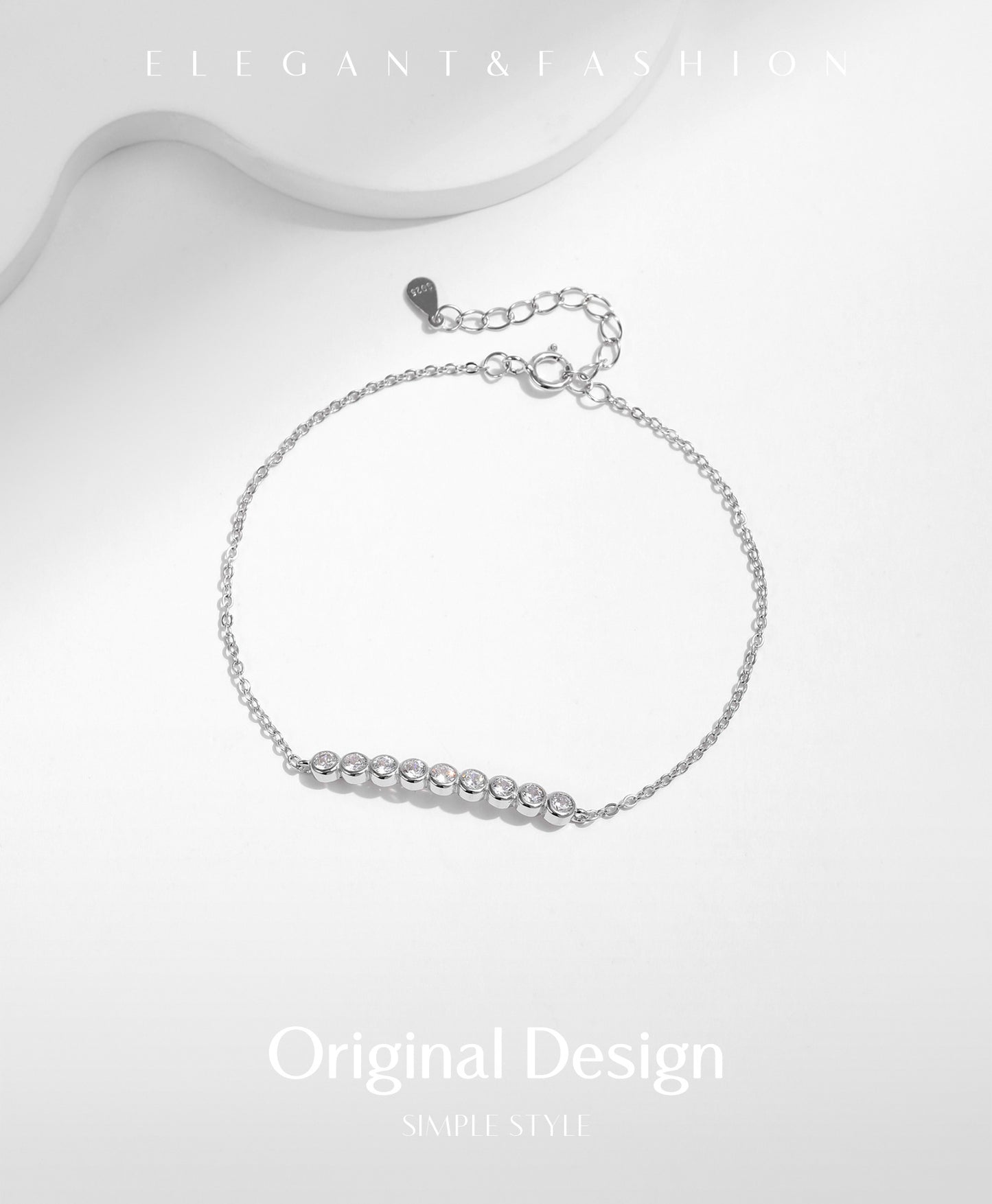 Planderful Moissanite Sparkling Bracelet – Elegant Fashion Jewelry with Sterling Silver