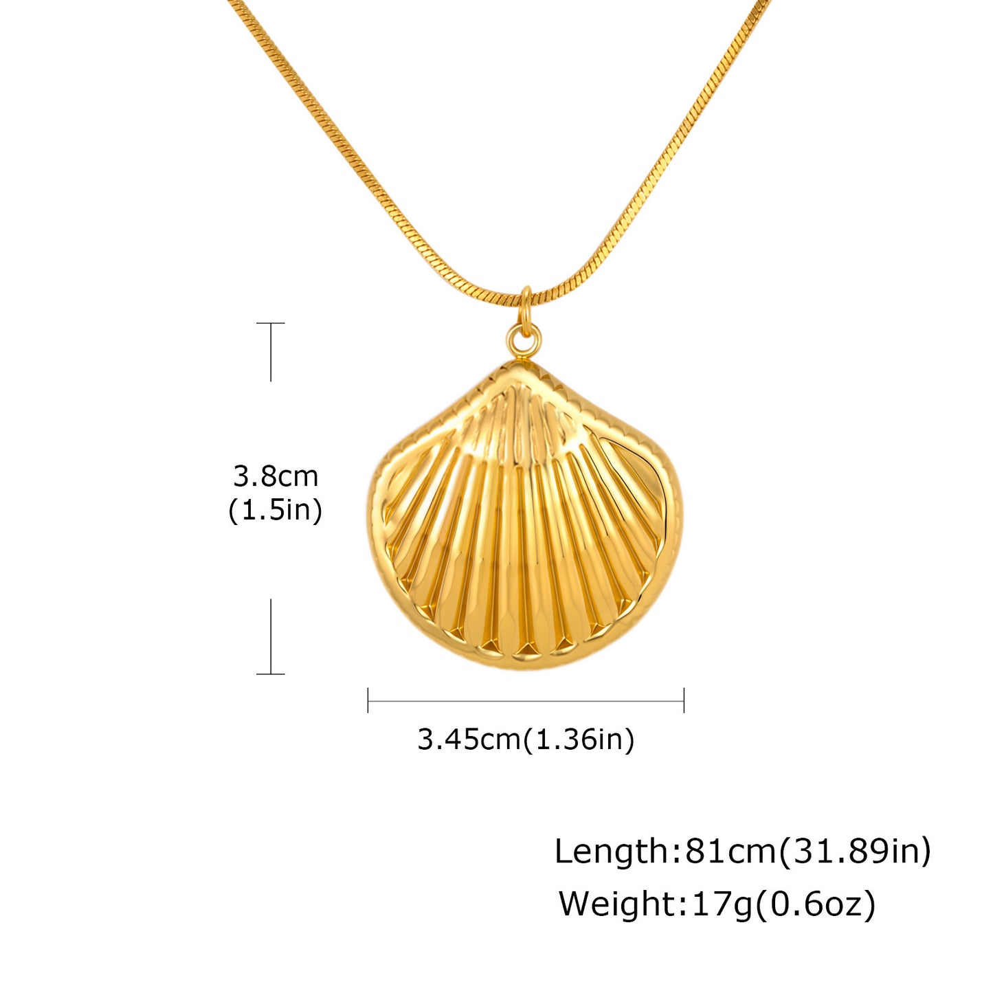 Cold Wind Ocean Stainless Steel Shell Pendant Leopard Print Long Item Decoration Necklace