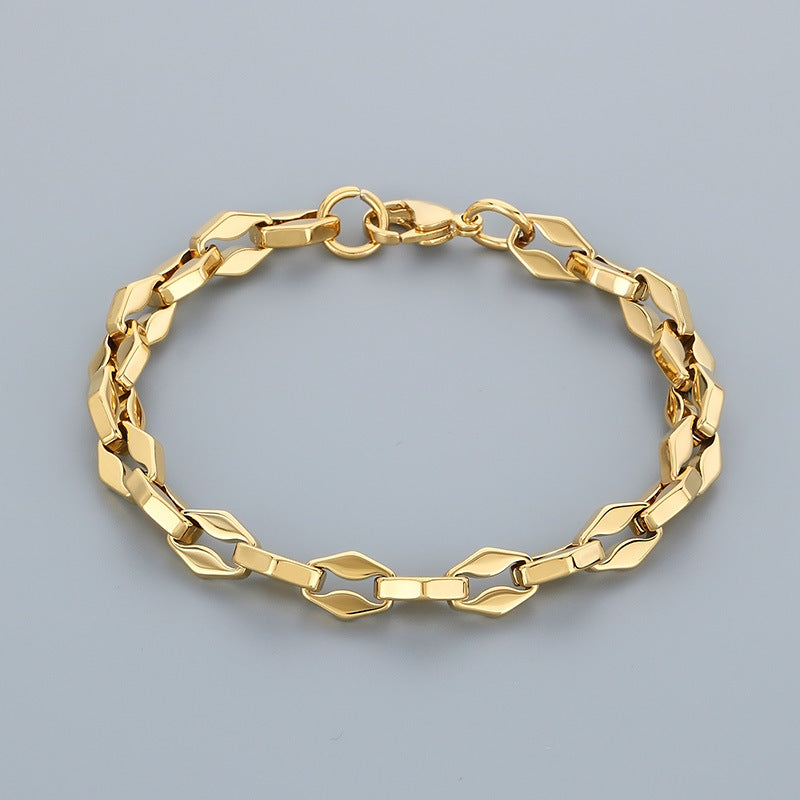 Planderful Stainless Steel Hip Hop Chain Bracelet Men Women