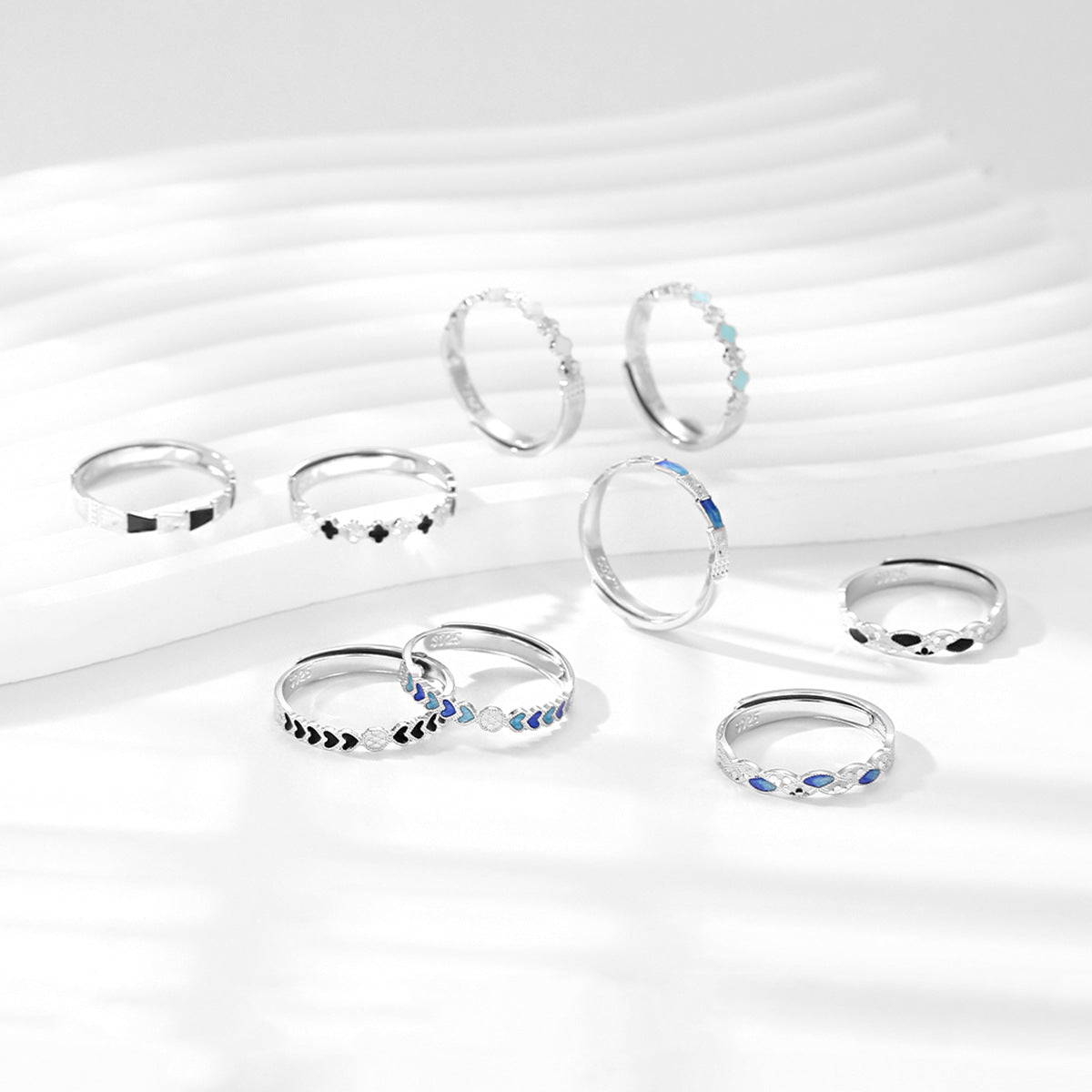 Heart Moon S925 Sterling Silver Women's Ring