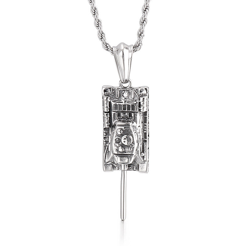 Punk-inspired Military Tank Pistol Pendant for Men