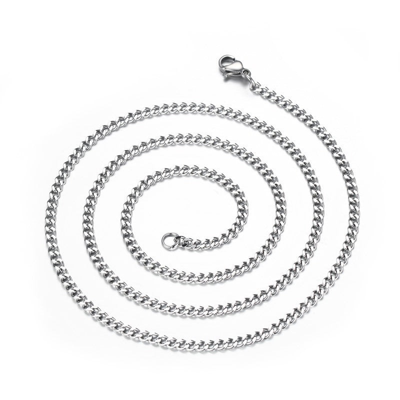 3mm Stainless Steel Grinding Chain Black Gold Steel Necklace Pendant With Chain