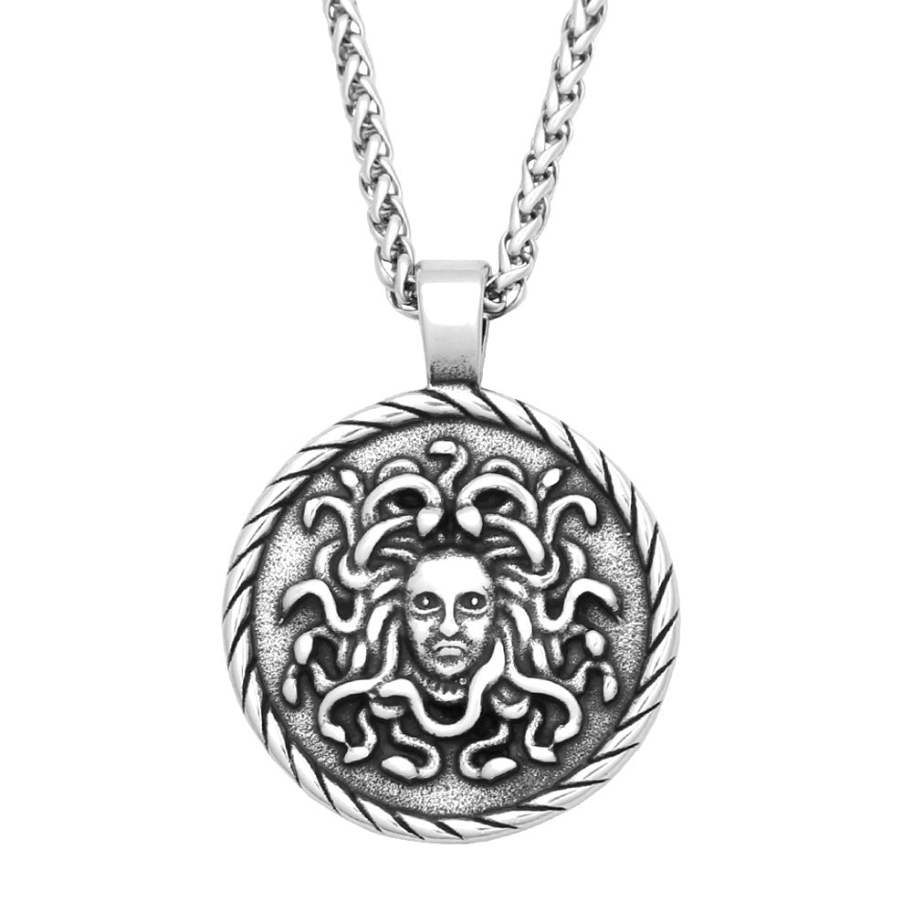 Vintage Snake Stainless Steel Men's Pendant Necklace
