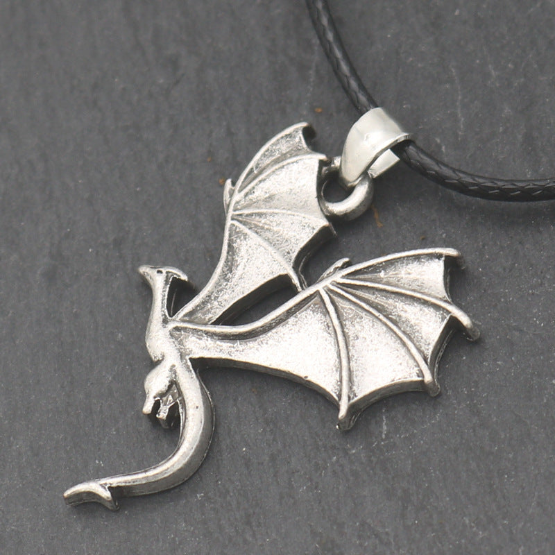 Planderful Viking Dragon Pendant Necklace for Men Premium