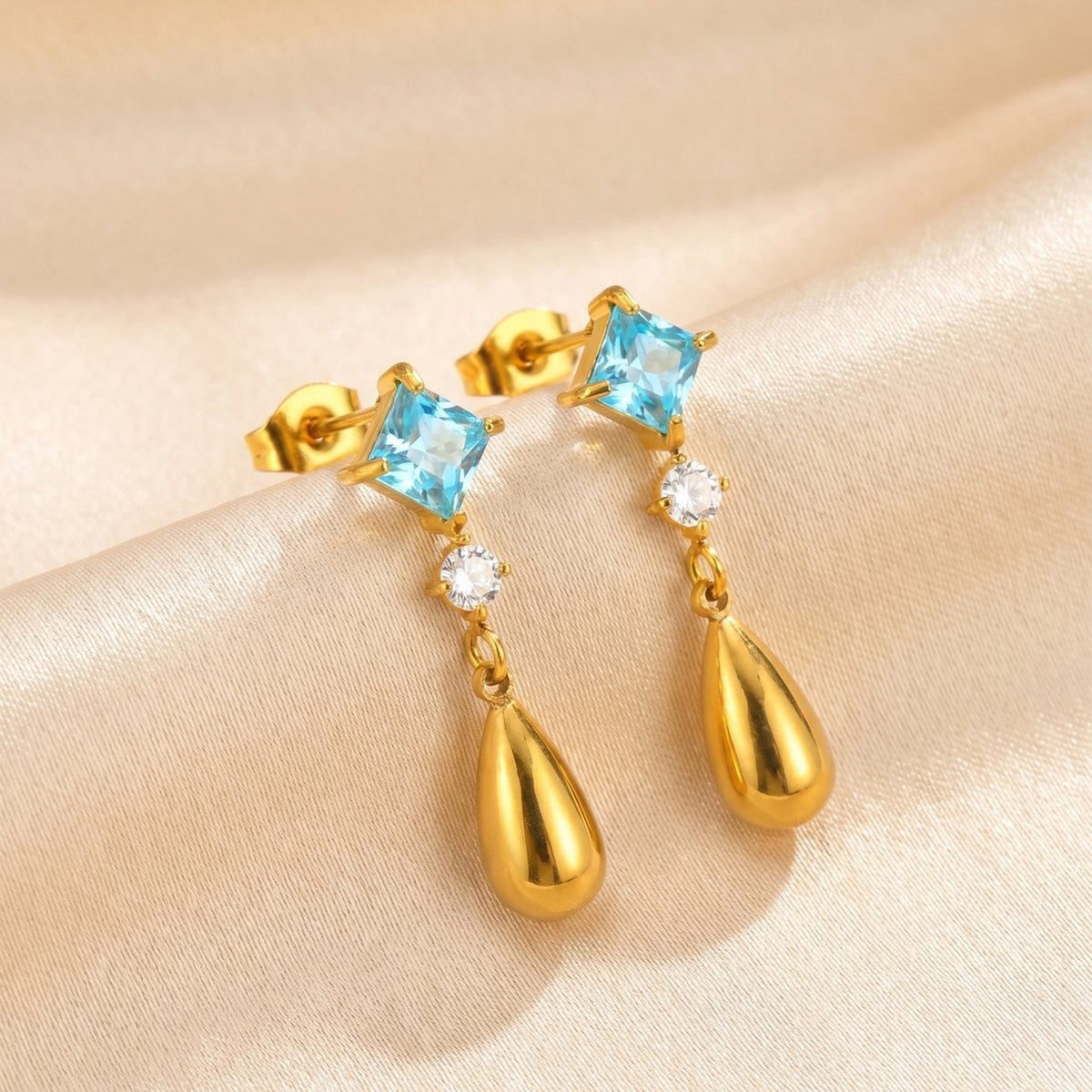 Stainless Steel Zircon Earrings