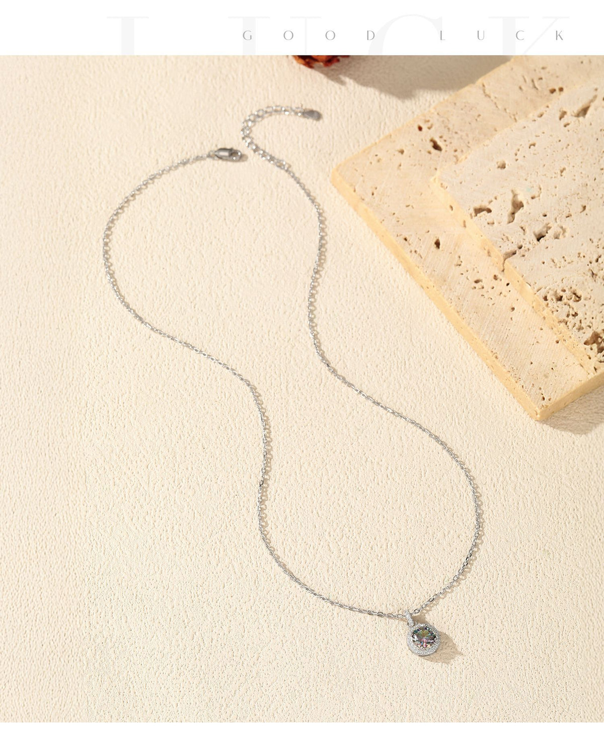925 Sterling Silver Multicolor Moissanite Necklace