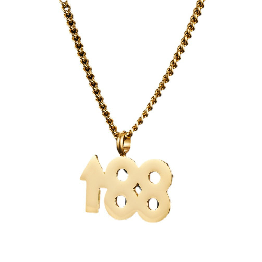 188 Number Pendant Necklace — Gold or Silver