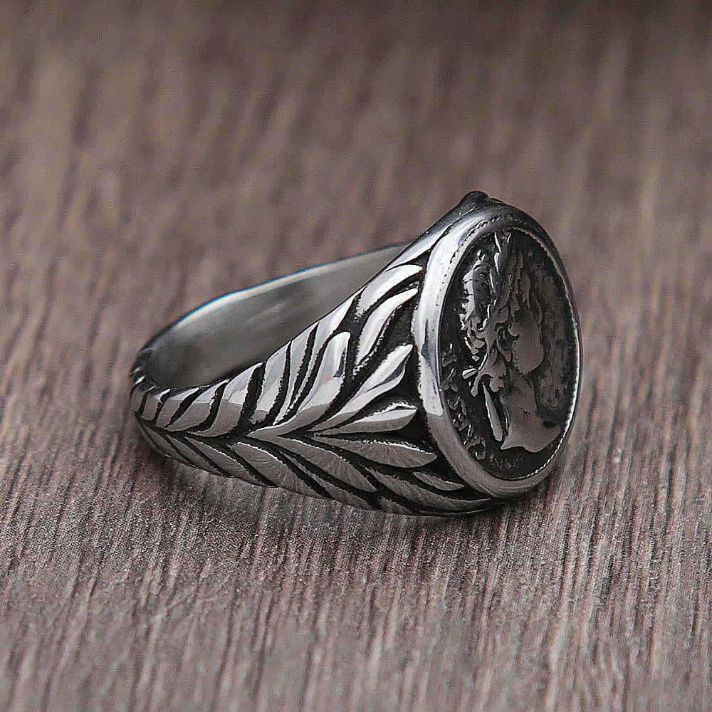 Vintage Roman Stainless Steel Ring