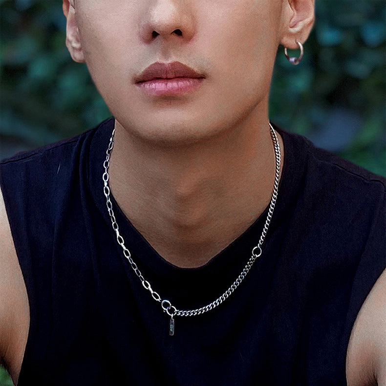 Planderful Jewelry Cuban Chain Necklace Steel Elegance