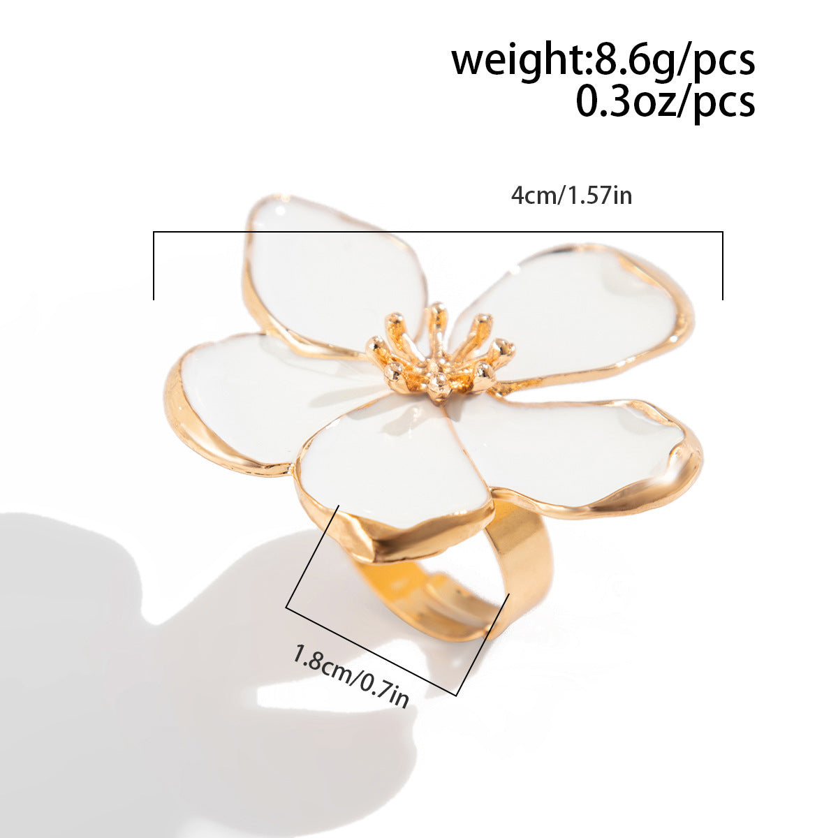 Planderful Vienna Verve Five Petaled Flower Ring Three Dimensional Metal Statement for Bold Fashion Lovers