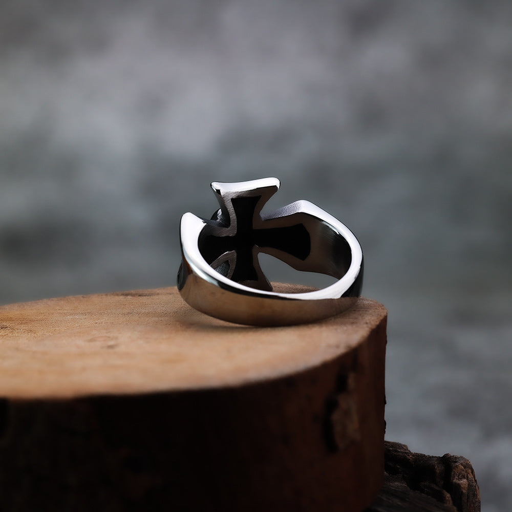 AliExpress Amazon Stainless Steel Skull Cross Men's Ring