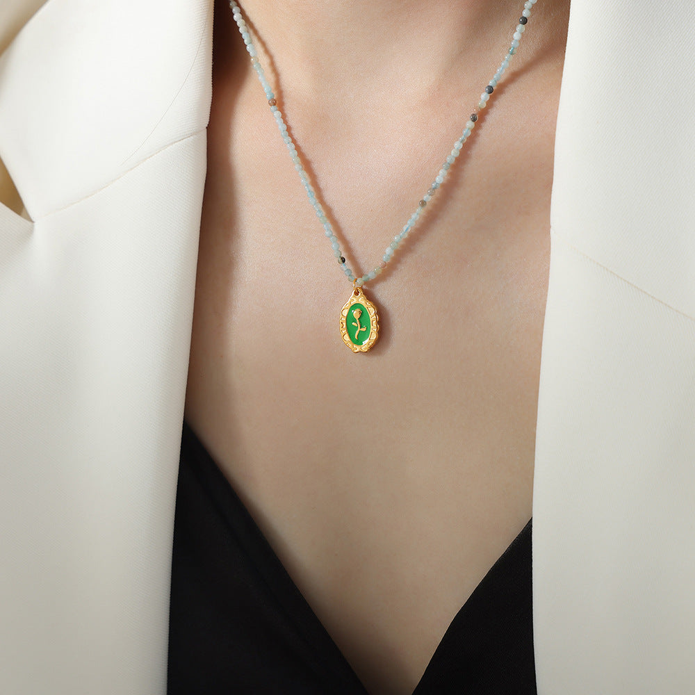 Exquisite Handcrafted Natural Bead and Gemstone Pendant Necklace