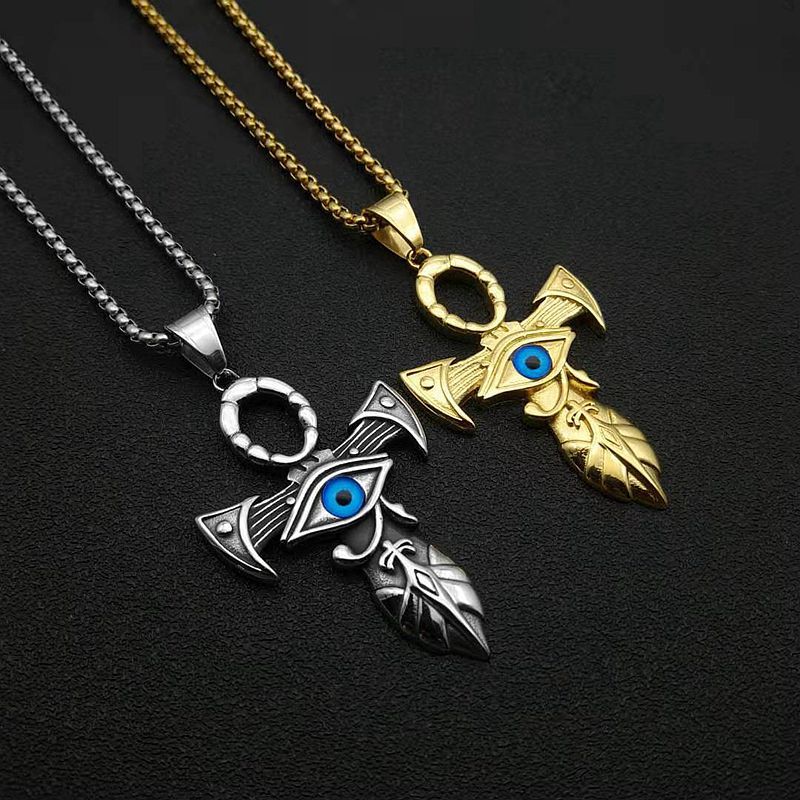 Titanium Steel Necklace – Statement Cross Pendant