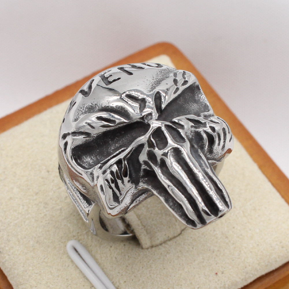 Planderful Skull Ring Titanium Steel For Men Unisex Durable Retro Rock Protection Statement