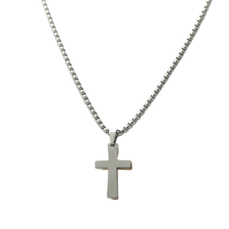 Stylish Personalized Titanium Steel Cross Pendant Necklace for Men