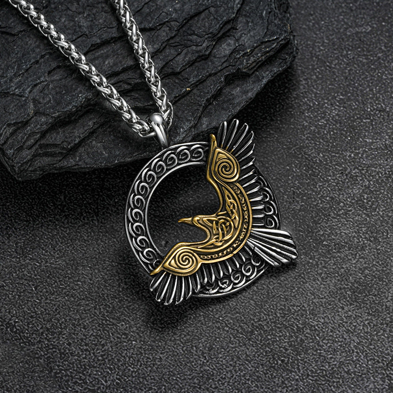 Planderful Everyday Genie Nordic Viking Eagle Durable Titanium Steel Pendant For Men Necklace