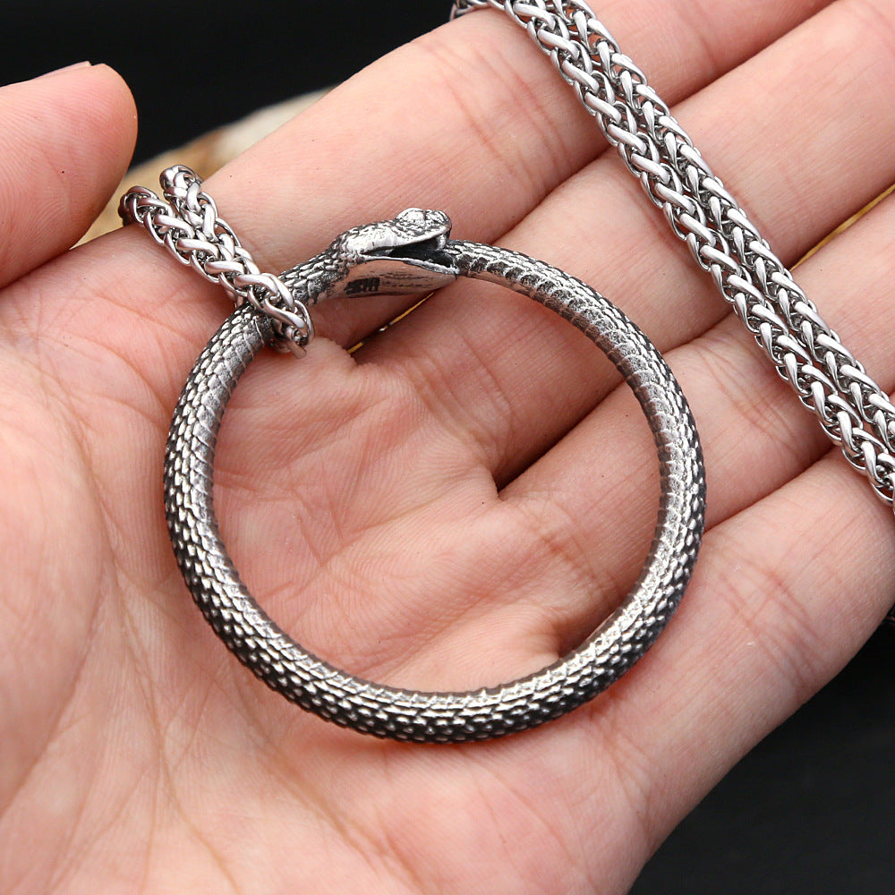 Punk Snake Stainless Steel Pendant Necklace