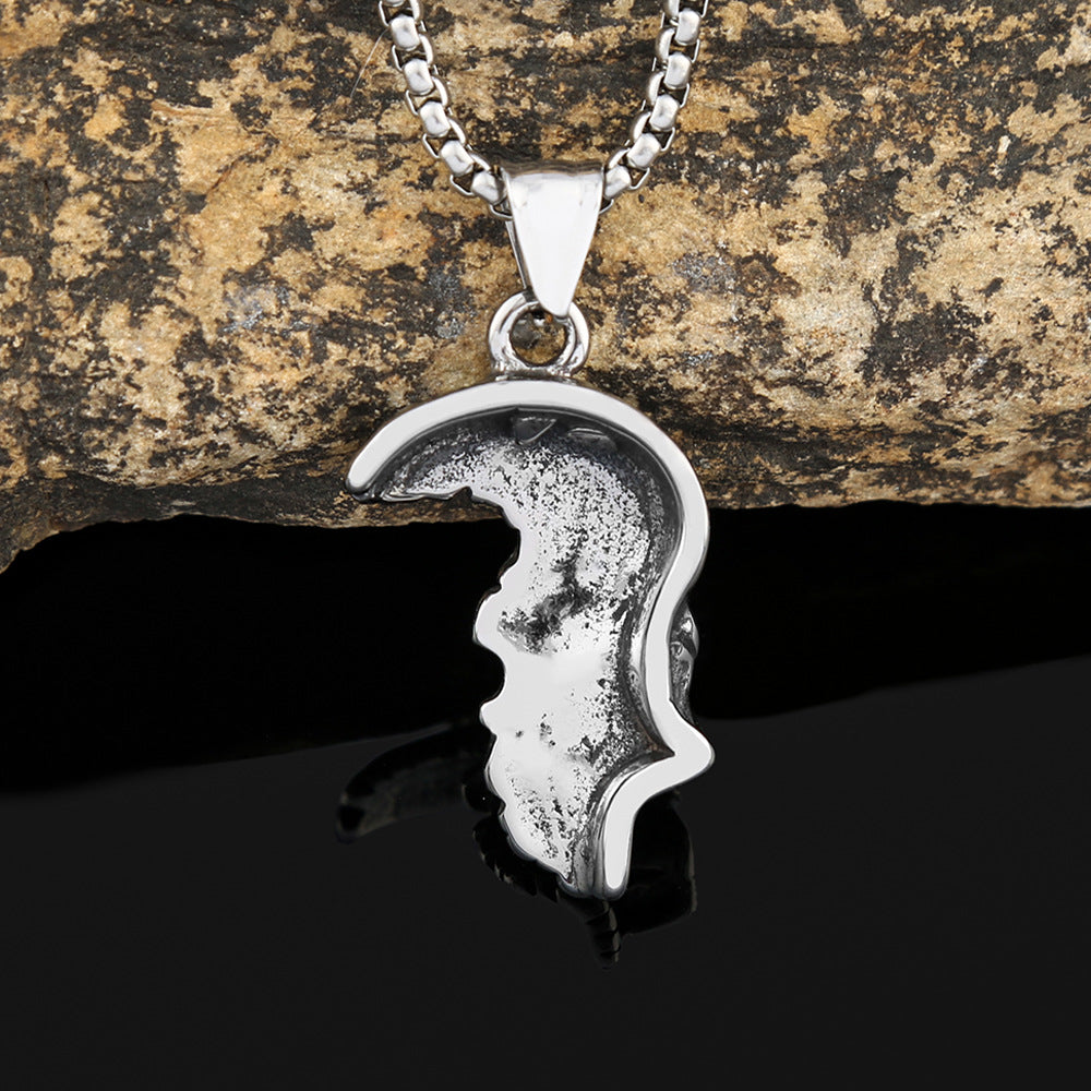 Foreign Trade New Retro Skull Titanium Steel Necklace for Men