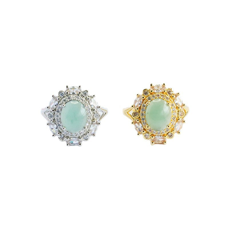 Blue-Water Jadeite Star Cluster Ring