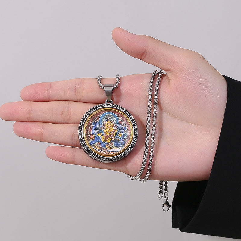 Steel Necklace - Elegant Tibetan Amulet