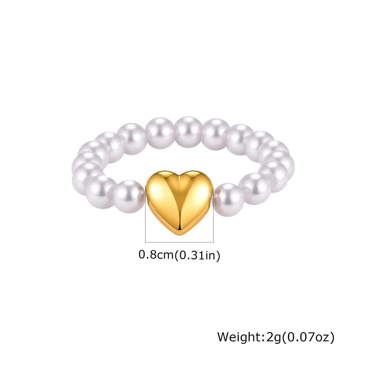 Stainless Steel Starfish Shell Imitation Pearl Summer Seaside Vacation Wind Ring