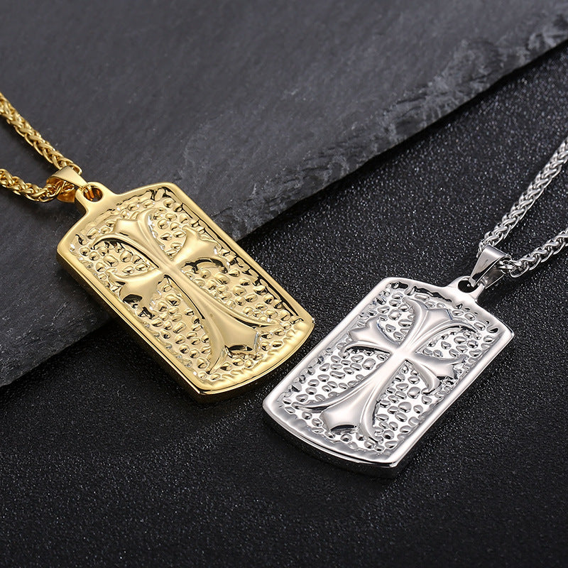And Gift Cross Flower Square Army Brand Necklace, Creativity