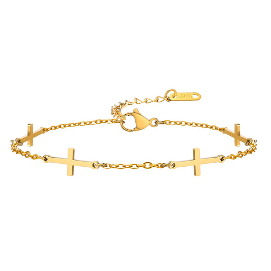 Ladies Stainless Steel Cross Bracelet ins Wind Splicing Jewelry