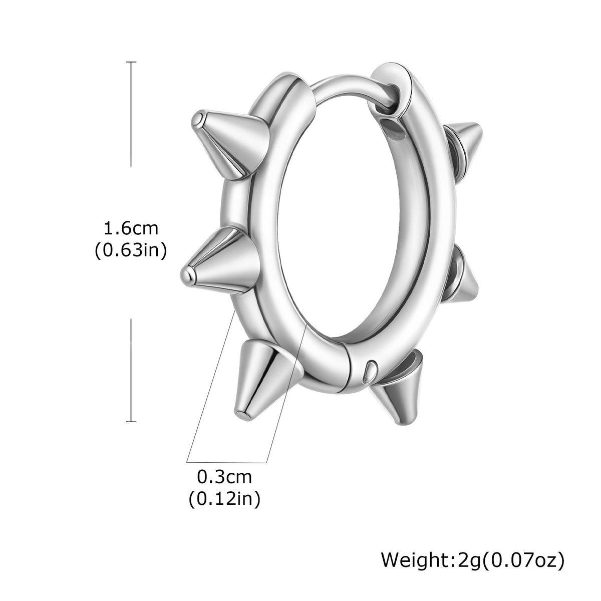 Punk Single Earrings — Silver, Gold or Black